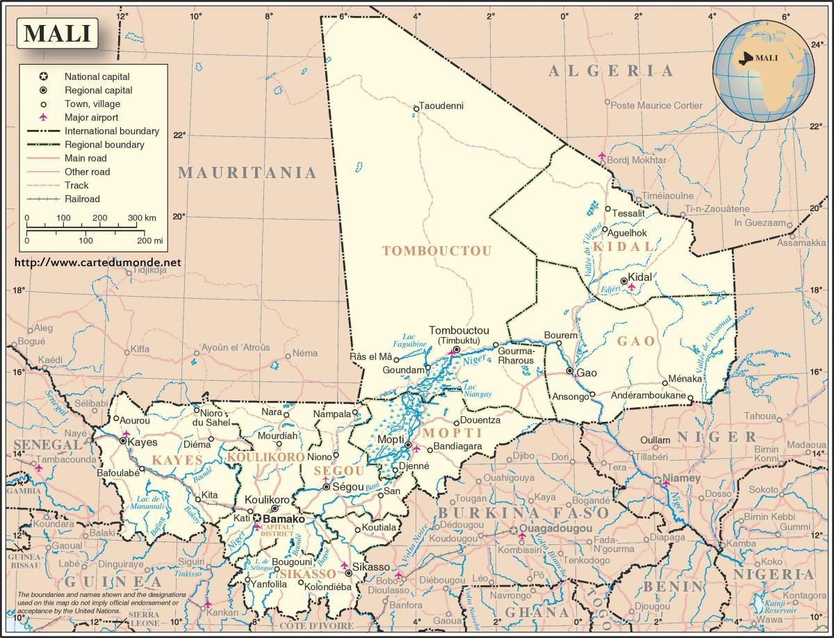 kort over Mali