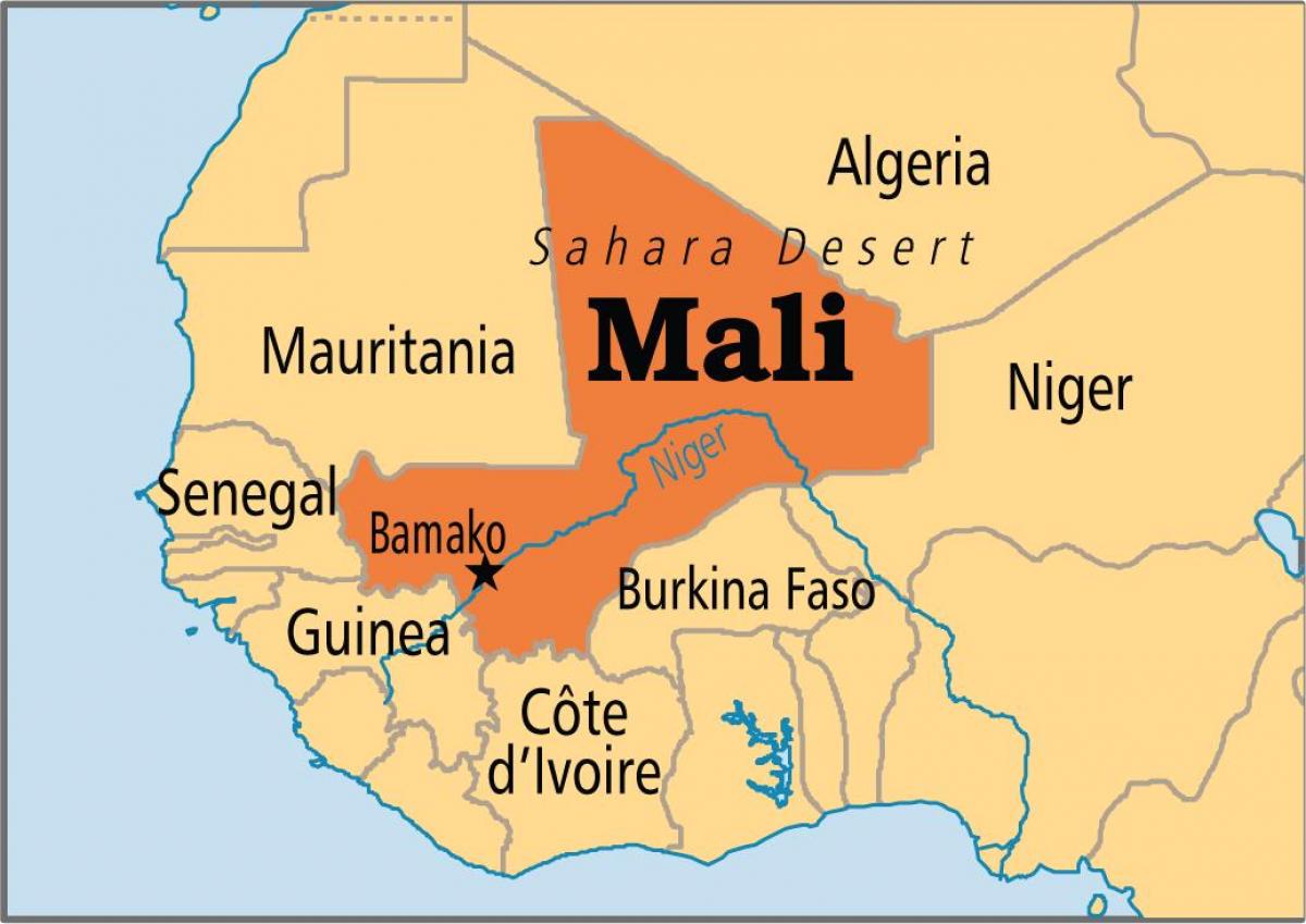 Kort over bamako, Mali